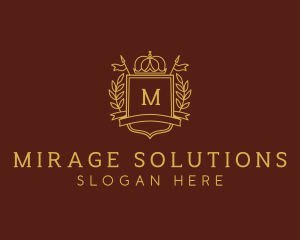 Elegant Crown Shield logo design