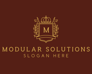 Elegant Crown Shield logo design