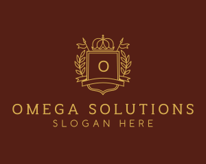 Elegant Crown Shield logo design