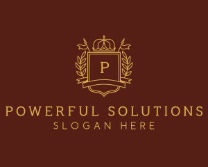 Elegant Crown Shield logo design