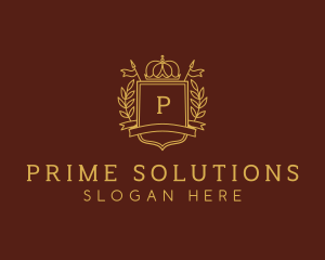 Elegant Crown Shield logo design