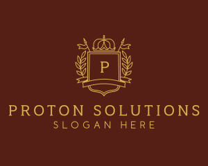 Elegant Crown Shield logo design