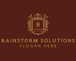 Elegant Crown Shield logo design