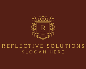 Elegant Crown Shield logo design