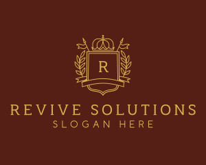 Elegant Crown Shield logo design