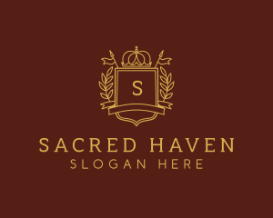 Elegant Crown Shield logo design