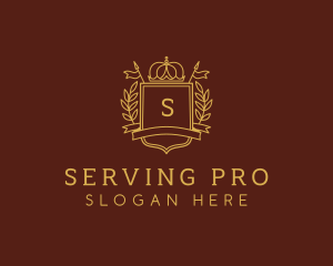 Elegant Crown Shield logo design