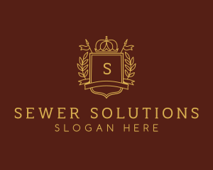 Elegant Crown Shield logo design