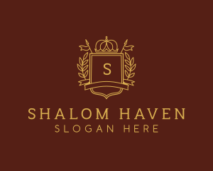 Elegant Crown Shield logo design