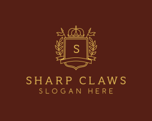 Elegant Crown Shield logo design