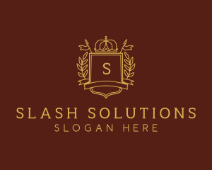 Elegant Crown Shield logo design