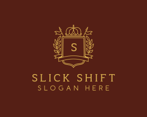 Elegant Crown Shield logo design