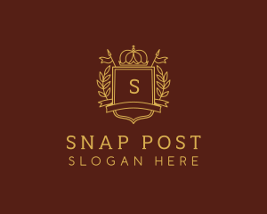 Elegant Crown Shield logo design