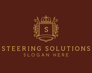 Elegant Crown Shield logo design