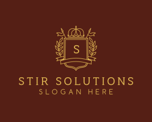 Elegant Crown Shield logo design