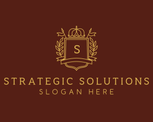 Elegant Crown Shield logo design