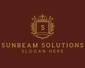 Elegant Crown Shield logo design