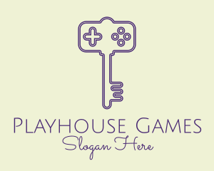 Minimalist Gaming Key  logo design