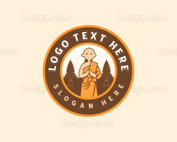 Monk Buddhist Temple Logo