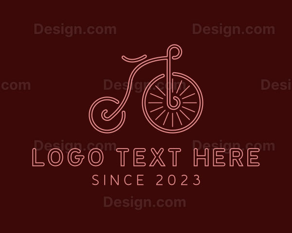 Minimalist Penny Farthing Bike Logo