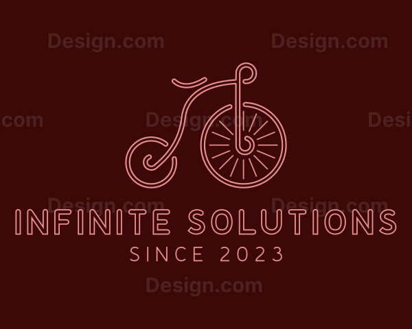 Minimalist Penny Farthing Bike Logo