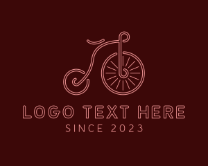 Minimalist Penny Farthing Bike logo