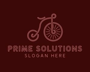 Minimalist Penny Farthing Bike Logo