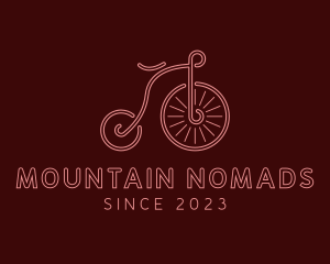 Minimalist Penny Farthing Bike logo design