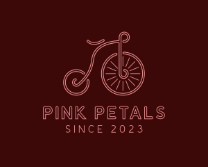 Minimalist Penny Farthing Bike logo design