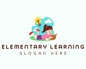 Girl Book Learning logo design