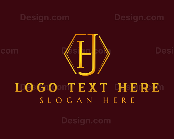 Premium Hexagon Letter H & J Logo