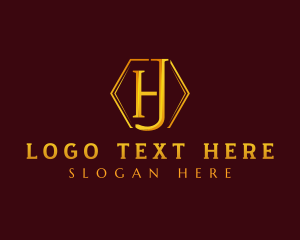 Premium Hexagon Letter H & J logo