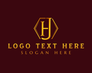 Premium Hexagon Letter H & J Logo