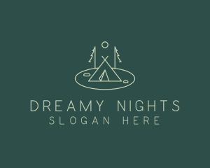 Minimalist Night Tent logo design