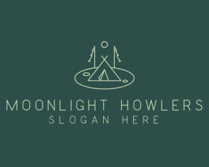 Minimalist Night Tent logo design