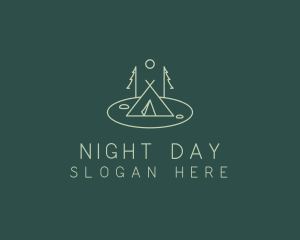 Minimalist Night Tent logo design