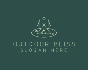 Minimalist Night Tent logo design