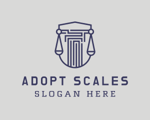 Blue Column Scale logo design