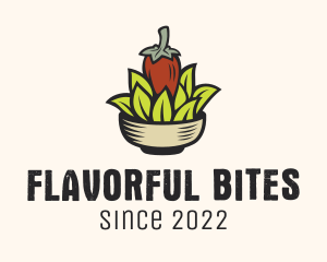 Natural Chili Pepper Bowl logo design