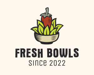 Natural Chili Pepper Bowl logo design