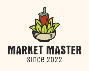 Natural Chili Pepper Bowl logo design