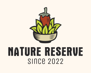 Natural Chili Pepper Bowl logo design