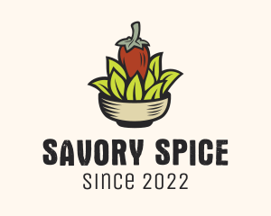 Natural Chili Pepper Bowl logo design