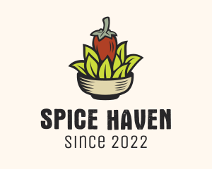 Natural Chili Pepper Bowl logo design