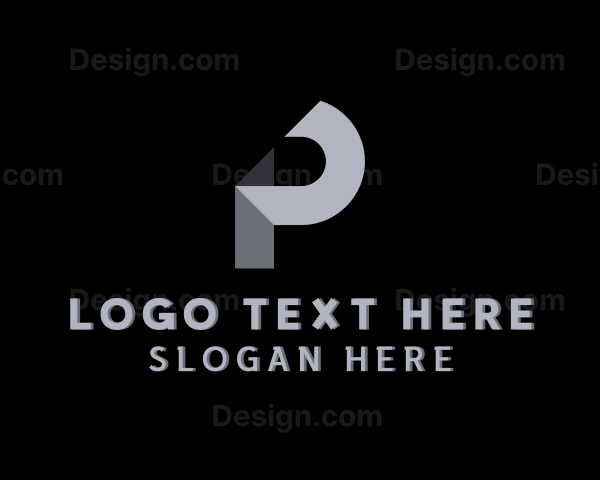 Paper Fold Geometric Letter P Logo