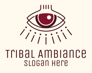 Red Tribal Aesthetic Eye logo design