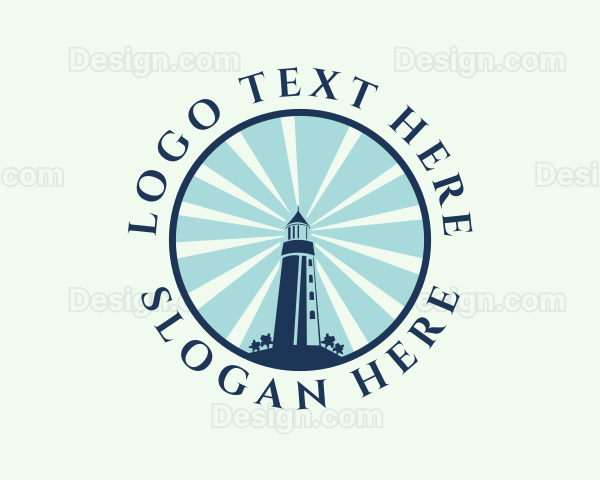 Blue Lighthouse Beacon Logo