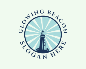 Blue Lighthouse Beacon logo design