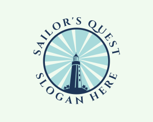 Blue Lighthouse Beacon logo design