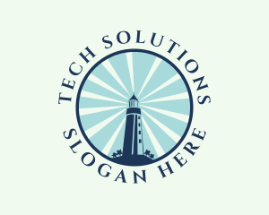 Blue Lighthouse Beacon logo